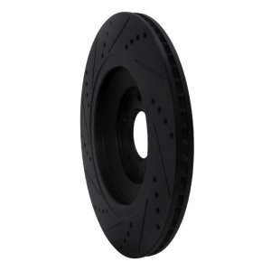 Audi A8 Brake Rotor (1) - Rear Right - R1 Concepts - Drilled & Slotted - Black - `04-`18